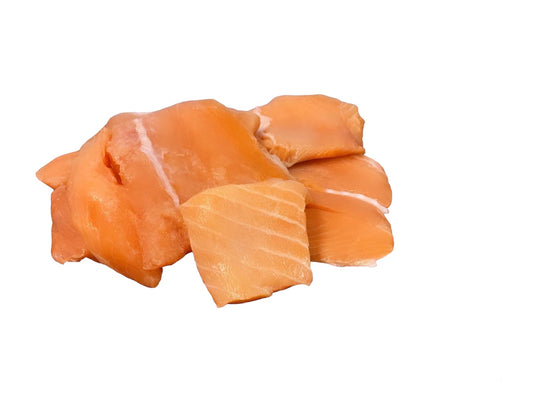 Raw Salmon Chunks tapiarawmeatsforpetfood 1lb