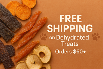 Free shipping banner for dehydrated treats